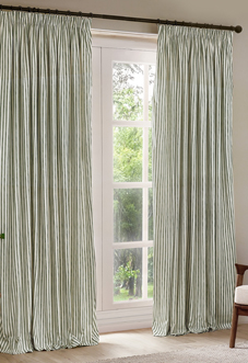 Hebden Pencil Pleat, Forest Green - Ready Made Curtains
